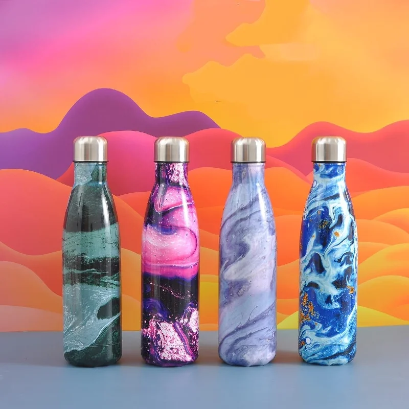 Marble Print Steel Water Bottle  500ML