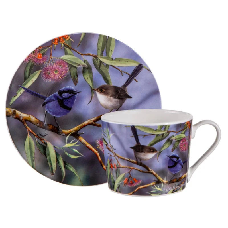 Ashdene Australian Wren Coral Gum Attraction Cup and Saucer