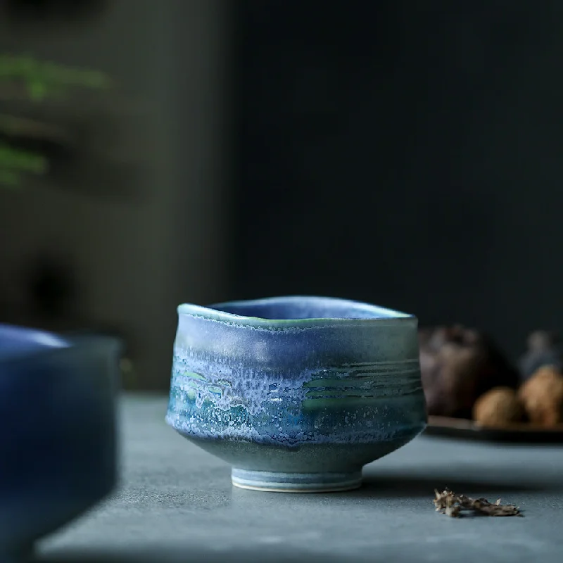 Gohobi Ceramic Blue Matcha Bowl