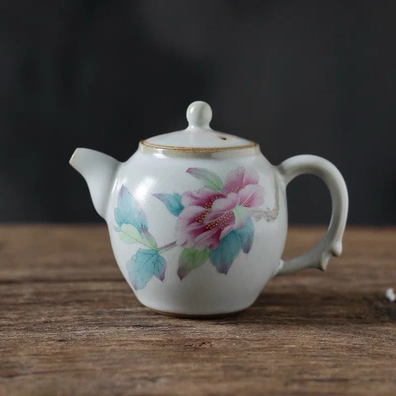 Gohobi Hand-painted Peony Teapot