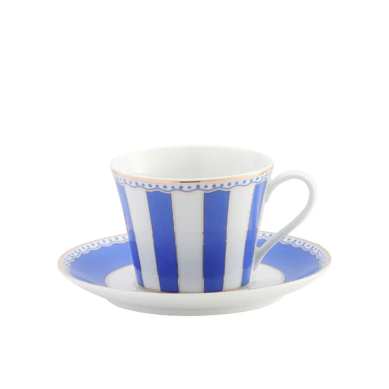 Noritake Carnivale Cup and Saucer 220ml Dark Blue