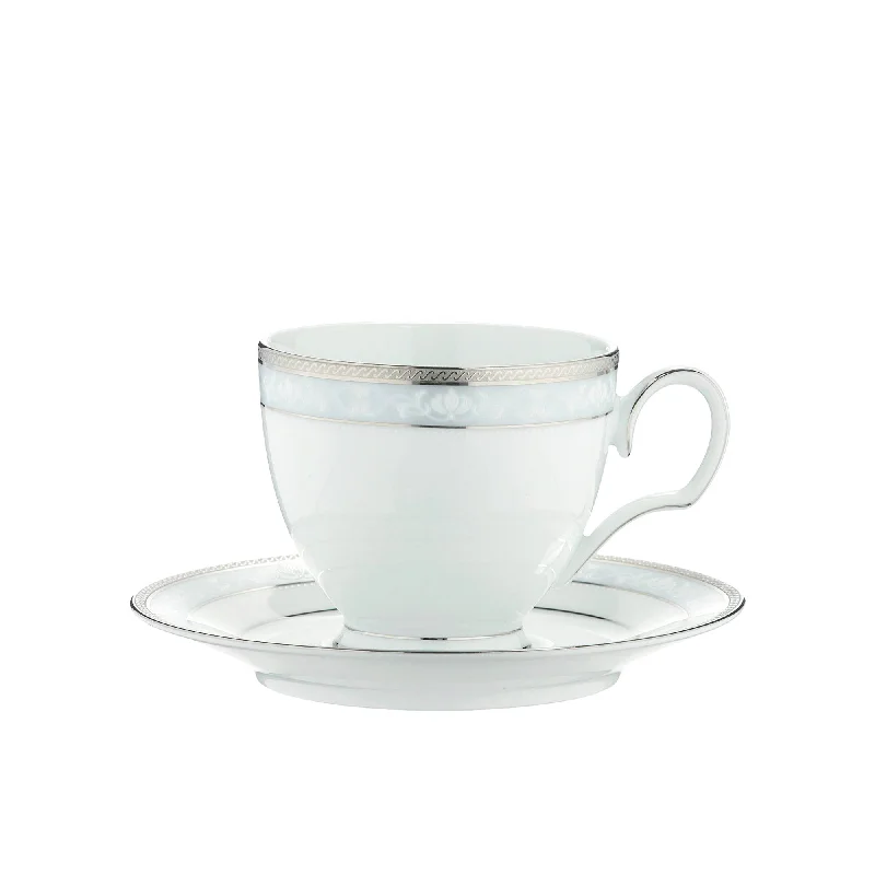 Noritake Hampshire Platinum Tea Cup and Saucer 250ml