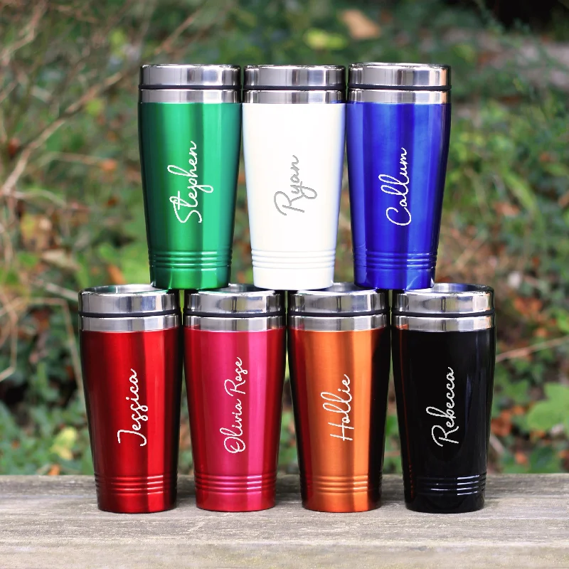 Personalised 450ml Insulated Stainless Steel Travel Mug